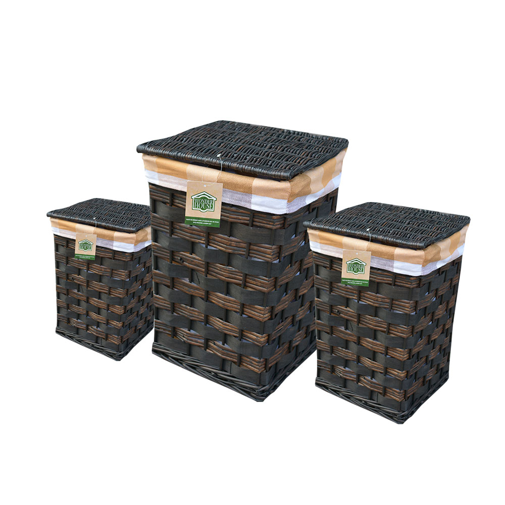 Canasta Cuadrada para lavandería set de 3 piezas – Importadora Fremar